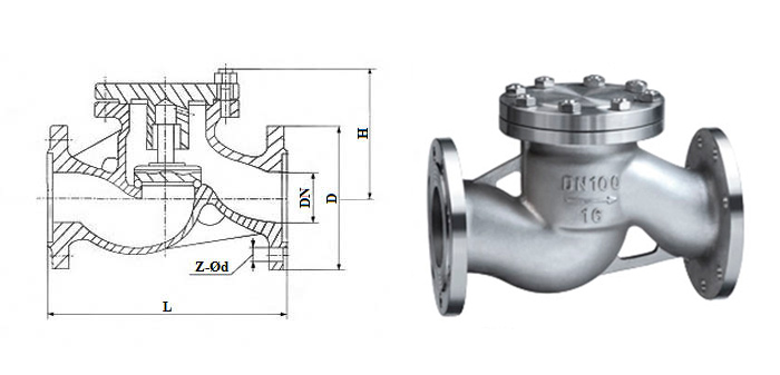 Клапан обратный 16нж10нж нержавеющий подъемный фланцевый Ру 16
