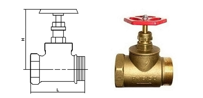 Вентиль латунный 1б1р пожарный прямой