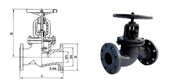 Вентиль 15кч16нж(бр) чугунный фланцевый