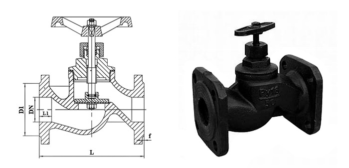 Вентиль 15кч19п, 15кч34п чугунный фланцевый