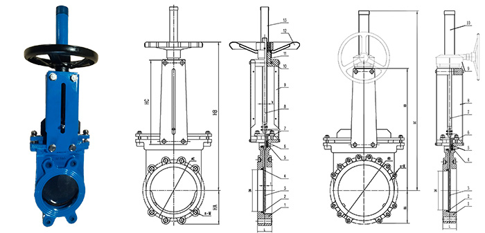 Задвижки шиберные чугунные ручные