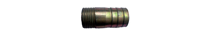 Hose barb to threaded steel fitting