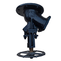 Enamel-coated corner type globe valve 15h47em shut-off bottom drain